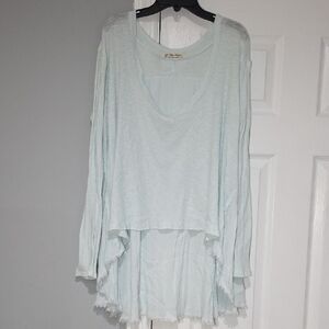 Free People Sky Blue Long Sleeve Tee